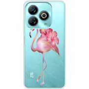 Прозрачный чехол BoxFace ZTE Blade A75 4G Floral Flamingo