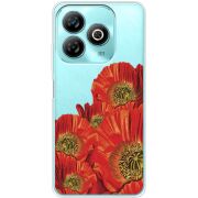 Прозрачный чехол BoxFace ZTE Blade A75 4G Red Poppies