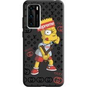 Черный чехол BoxFace Huawei P40 Yellow Fun