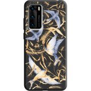 Черный чехол BoxFace Huawei P40 Ластівки