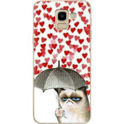 Чехол U-print Samsung J600 Galaxy J6 2018 Raining Hearts