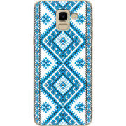 Чехол U-print Samsung J600 Galaxy J6 2018 Блакитний Орнамент