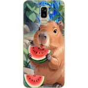 Чехол U-print Samsung J810 Galaxy J8 2018 Капібара з кавуном