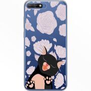 Прозрачный чехол Uprint Huawei Y6 2018 Meow