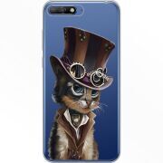 Прозрачный чехол Uprint Huawei Y6 2018 Steampunk Cat
