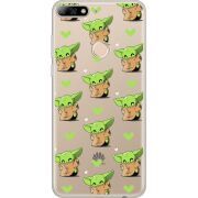 Прозрачный чехол Uprint Huawei Y7 Prime 2018 / Honor 7C Pro Pattern Baby Yoda