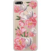Прозрачный чехол Uprint Huawei Y7 Prime 2018 / Honor 7C Pro Peony Watercolor Style