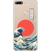 Прозрачный чехол Uprint Huawei Y7 Prime 2018 / Honor 7C Pro Большая волна в Канагаве