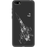 Черный чехол Uprint Huawei Y5 2018 / Honor 7A Військовий літак