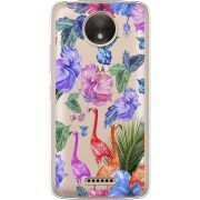 Прозрачный чехол Uprint Motorola Moto C XT1750 Flamingo