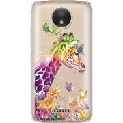 Прозрачный чехол Uprint Motorola Moto C XT1750 Colorful Giraffe