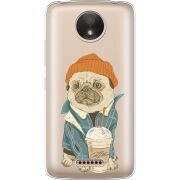 Прозрачный чехол Uprint Motorola Moto C Plus XT1723 Dog Coffeeman