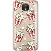 Прозрачный чехол Uprint Motorola Moto C Plus XT1723 с 3D-глазками Popcorn
