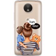 Прозрачный чехол Uprint Motorola Moto C Plus XT1723 Super Mama and Son