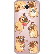 Прозрачный чехол Uprint Xiaomi Redmi 5 Plus с 3D-глазками Pug