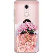 Прозрачный чехол Uprint Xiaomi Redmi 5 Plus Девушка с Пионами
