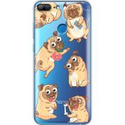 Прозрачный чехол Uprint Huawei Honor 9 Lite с 3D-глазками Pug