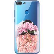 Прозрачный чехол Uprint Huawei Honor 9 Lite Девушка с Пионами