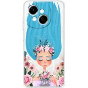 Прозорий чохол BoxFace Tecno Spark Go 1 Blue Hair