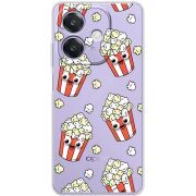 Прозорий чохол BoxFace OPPO A3x с 3D-глазками Popcorn