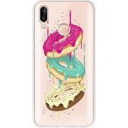 Прозрачный чехол Uprint Huawei P20 Lite Donuts