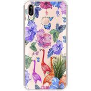 Прозрачный чехол Uprint Huawei P20 Lite Flamingo