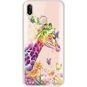 Прозрачный чехол Uprint Huawei P20 Lite Colorful Giraffe