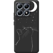 Чорний чохол BoxFace Xiaomi 14T Pro Місячний кіт