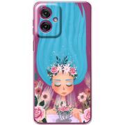 Прозорий чохол BoxFace Motorola G55 Blue Hair
