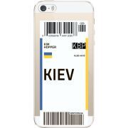 Прозрачный чехол Uprint Apple iPhone 5 / 5S / 5SE Ticket Kiev