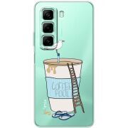 Прозорий чохол BoxFace Infinix Hot 50 Pro Segull in Cofee Pool