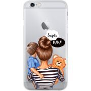 Прозрачный чехол Uprint Apple iPhone 6 / 6S Super Mama and Son