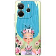 Прозорий чохол BoxFace Xiaomi Redmi Note 14 4G EU version Blue Hair