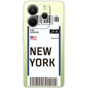 Прозорий чохол BoxFace Xiaomi Redmi Note 14 4G EU version Ticket New York