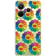 Прозорий чохол BoxFace Xiaomi Redmi Note 14 4G Hippie Flowers