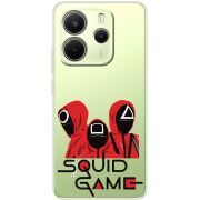 Прозорий чохол BoxFace Xiaomi Redmi Note 14 4G siquid game люди в красном