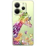 Прозорий чохол BoxFace Xiaomi Redmi Note 14 4G Colorful Giraffe