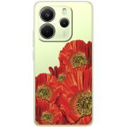 Прозорий чохол BoxFace Xiaomi Redmi Note 14 4G Red Poppies