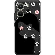 Чорний чохол BoxFace Xiaomi Redmi Note 14 4G EU version Flower Hair