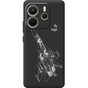 Чорний чохол BoxFace Xiaomi Redmi Note 14 4G EU version Військовий літак