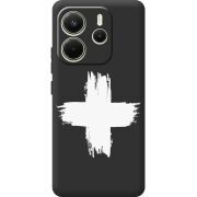Чорний чохол BoxFace Xiaomi Redmi Note 14 4G EU version Білий хрест ЗСУ