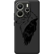 Чорний чохол BoxFace Xiaomi Redmi Note 14 4G EU version Wolf and Raven