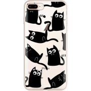 Прозрачный чехол Uprint Apple iPhone 7/8 Plus с 3D-глазками Black Kitty