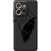 Чорний чохол BoxFace Motorola Edge 50 Neo Wolf and Raven