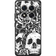 Чорний чохол BoxFace Xiaomi Redmi Note 14 Pro 4G Skull and Roses