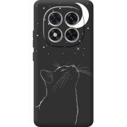 Чорний чохол BoxFace Xiaomi Redmi Note 14 Pro 4G Місячний кіт