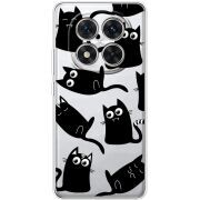 Прозорий чохол BoxFace Xiaomi Redmi Note 14 Pro Plus 5G с 3D-глазками Black Kitty