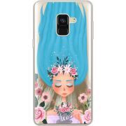 Прозрачный чехол Uprint Samsung A530 Galaxy A8 (2018) Blue Hair