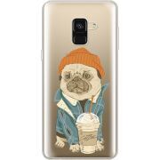 Прозрачный чехол Uprint Samsung A530 Galaxy A8 (2018) Dog Coffeeman