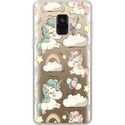 Прозрачный чехол Uprint Samsung A530 Galaxy A8 (2018) Unicorns
